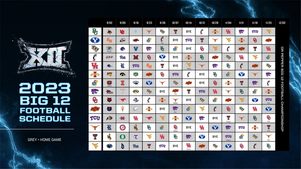 Texas Football 2023 Big 12 Schedule Released - Texas Longhorns Football - HornSports
